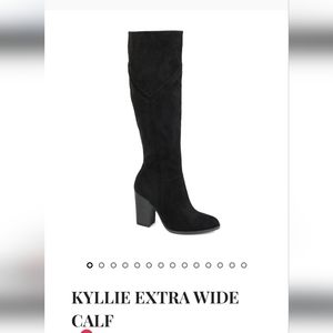 Journee Collection Kyllie Extra Wide Calf faux black suede knee high boot sz 8.5